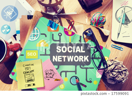 Social Network Internet Online Society Connecting Social Media C 17599091