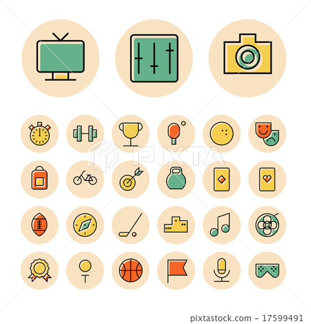 Thin line icons for leisure, travel and sport 17599491