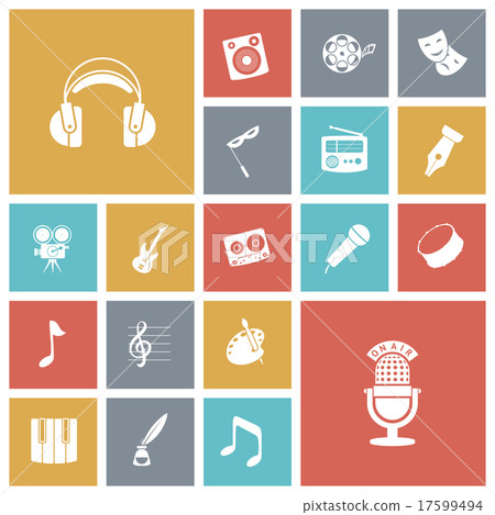 Flat design icons for music and sound 17599494