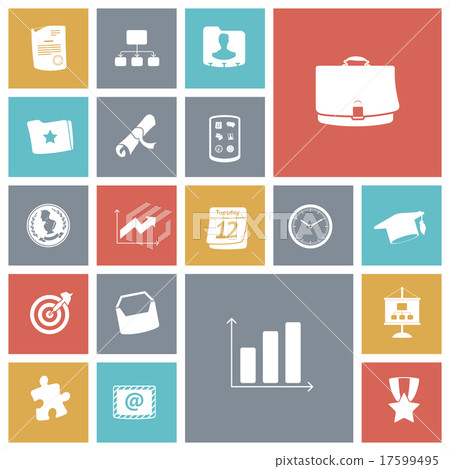 Flat design icons for business and finance. 17599495