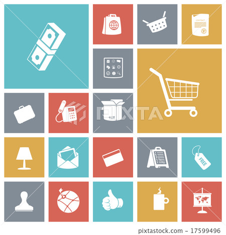 Flat design icons for business and finance. 17599496