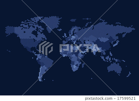 Dotted World map of hexagonal dots - Stock Illustration [17599521] - PIXTA