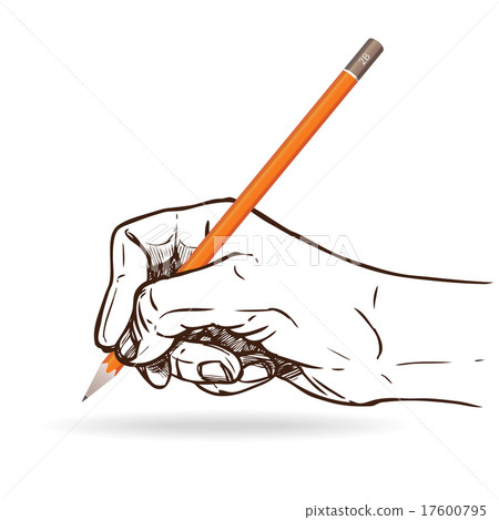 Hand Holding Pencil - Stock Illustration [17600795] - PIXTA