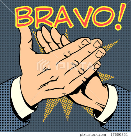 hands palm applause success text Bravo 17600861