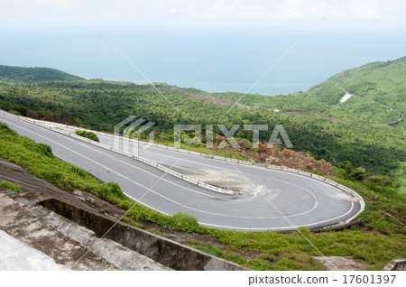 Mountain road on Hai Van pass in Hue 17601397