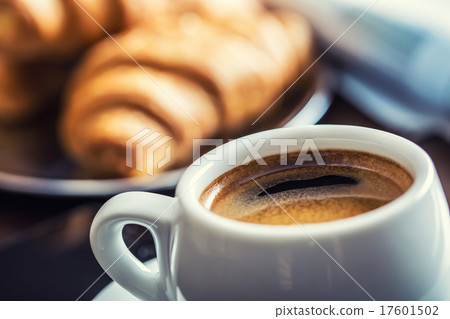 Coffee break business. Cup of coffee mobile phone  17601502