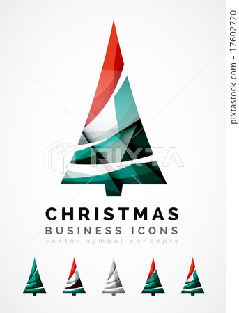 Set of abstract Christmas Tree Icons, business 17602720