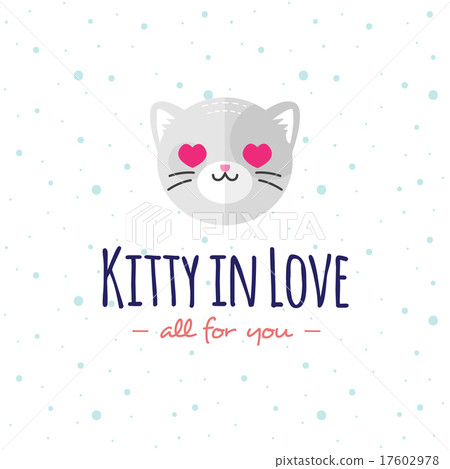 Vector cartoon cat head logo. Flat logotype. Vector cartoon cat head logo. Flat logotype. 17602978