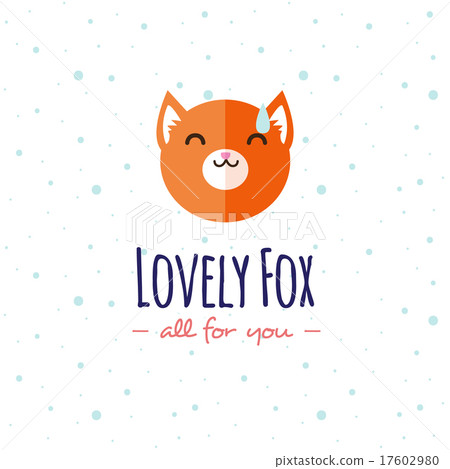 Vector cartoon fox head logo. Flat logotype. 17602980