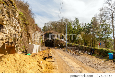 Construction of a railway in Luxembourg city Construction of a railway in Luxembourg city 17604232