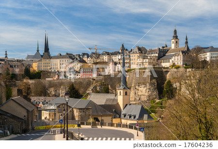 View of Luxembourg city - UNESCO heritage site 17604236