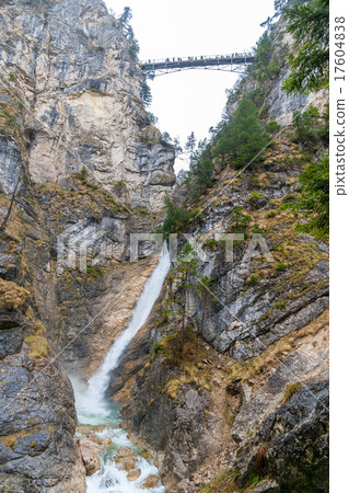 View of Marienbrcke (Mary's bridge) over waterfall 17604838