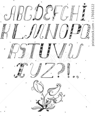 Hand drawn vector ABC letters in doodle style. 17608122