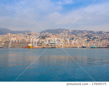 View of Genoa Italy from the sea 17609575