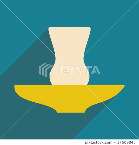 Flat with shadow icon and mobile application glass 17609843