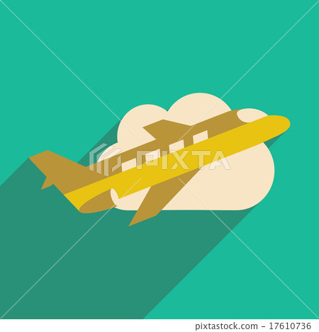Flat with shadow icon and mobile application plane Flat with shadow icon and mobile application plane 17610736
