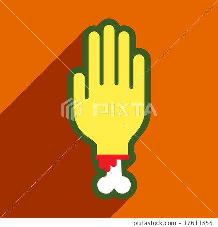 Flat with shadow icon and mobile application hand Flat with shadow icon and mobile application hand 17611355