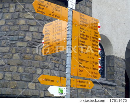 Switzerland _ Zermatt _ signpost Switzerland _ Zermatt _ signpost 17611670