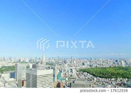 東京的城市景觀（建築群和藍天的景觀） 17612836
