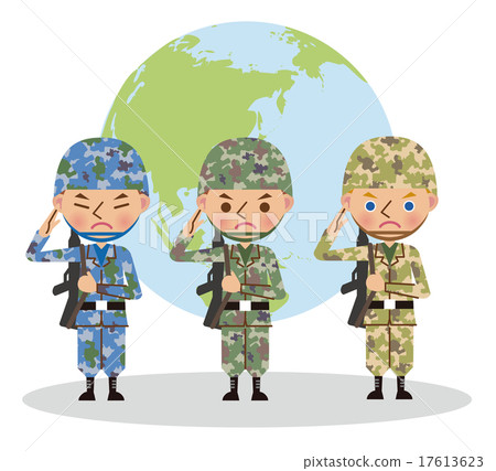 多國士兵的形象（東亞，日本，美國） 17613623