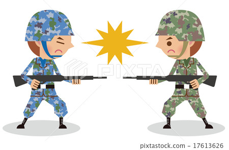 打擊敵對戰鬥的士兵形象(亞洲·日本) 打擊敵對戰鬥的士兵形象(亞洲·日本) 17613626