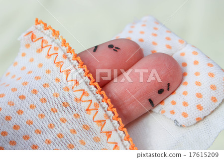 Finger art of couple. Couple with problem in bed.  17615209