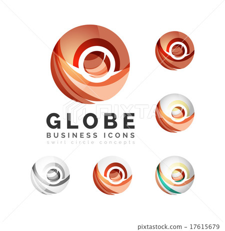 Set of globe sphere or circle logo business icons 17615679