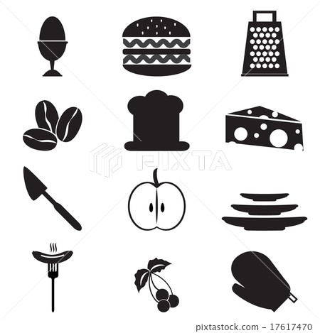 Utensil and food icon set illustration Utensil and food icon set illustration 17617470