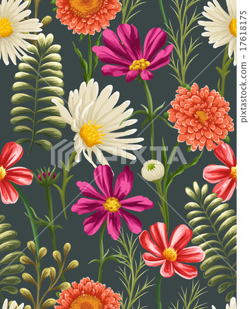 Floral seamless pattern - Stock Illustration [17618175] - PIXTA