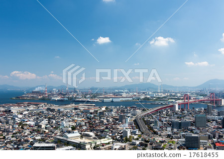 Wakamatsu city area and Dokai Bay 17618455