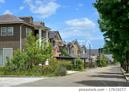 Residential area surrounded by greenery 17619257