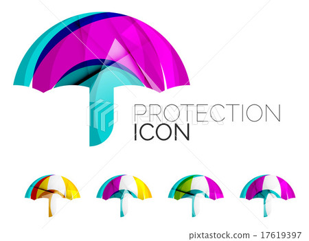 Set of abstract umbrella icons, business logotype 17619397
