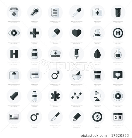 Set of flat Medical icons black and white color 17620833