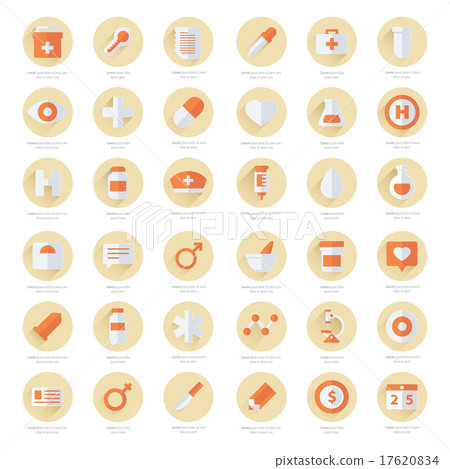 Set of flat Medical icons 2 color styles 17620834