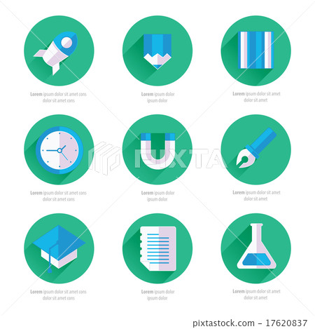 Set of vector flat design icons with long shadows 17620837