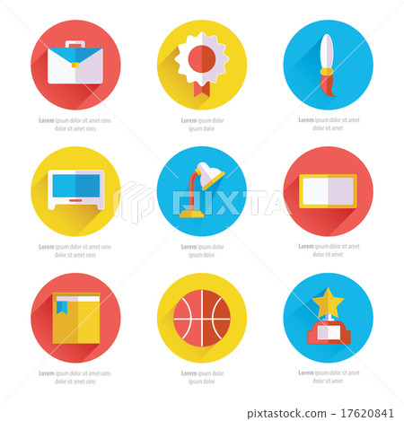 Set of flat school and education icons set Set of flat school and education icons set 17620841