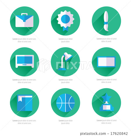 Set of flat school and education icons set 2 color 17620842