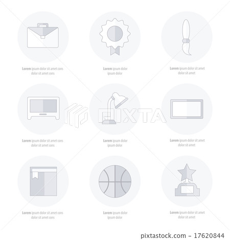 Set of flat school and education icons set 17620844