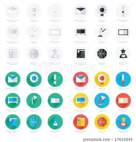 Set of flat school and education icons set Set of flat school and education icons set 17620845