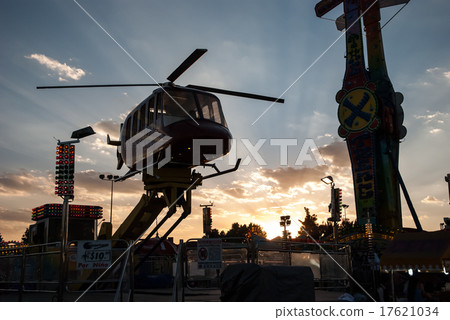 helicopter ride in fair at sunset 17621034