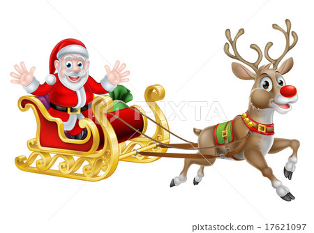 Santa Christmas Sleigh 17621097