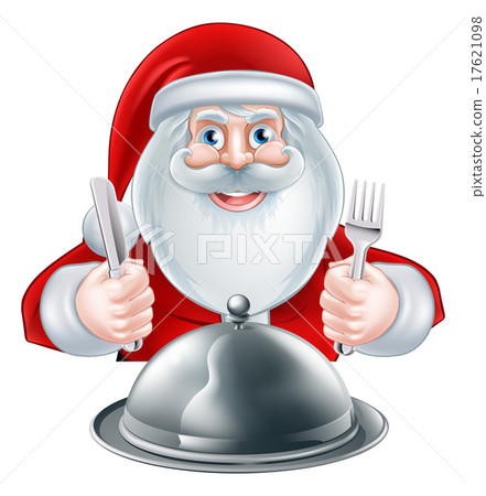 Cartoon Santa Dinner 17621098