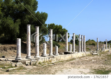 The ruins of the ancient city of Side in Turkey 17621657