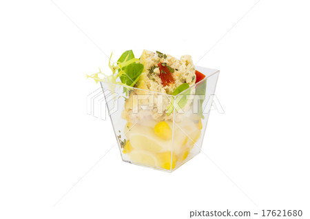 mini canape with meat and vegetables on a white ba mini canape with meat and vegetables on a white ba 17621680