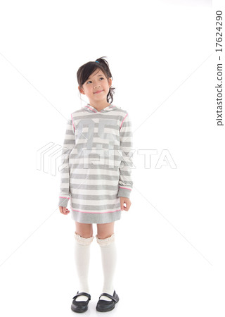 Beautiful asian child thinking on white background Beautiful asian child thinking on white background 17624290