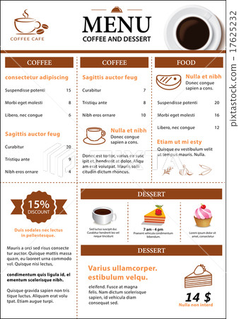 coffee and dessert menu flat design 17625232