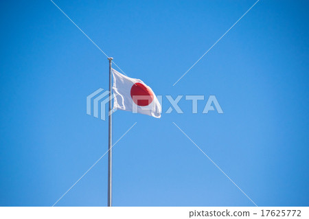 The Hinomaru national flag fluttering in the wind 17625772