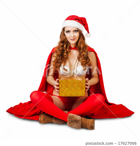 Sexy christmas woman wearing bikini Sexy christmas woman wearing bikini 17627006