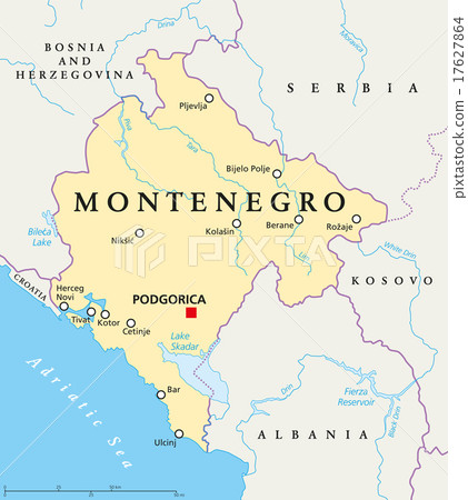 Montenegro Political Map 17627864