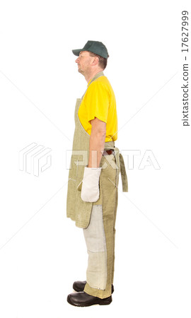Apron man side view. Apron man side view. 17627999